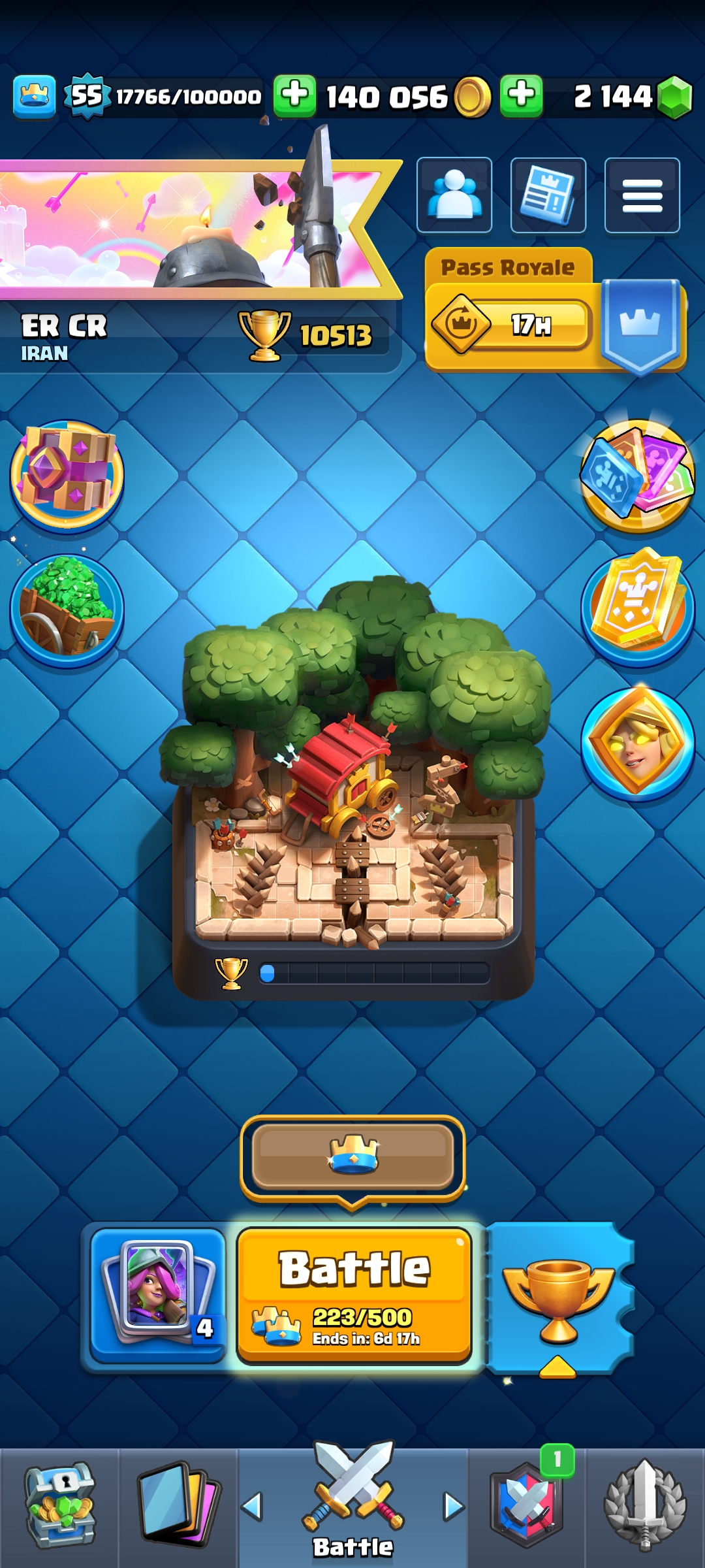 اکانت کلش رویال لول 55 کد 40052